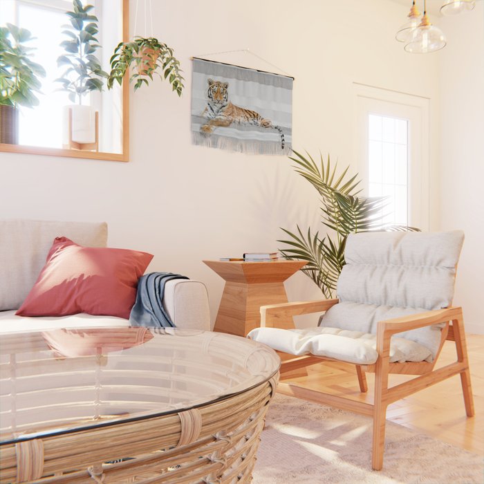 Tiger in a Bathtub, Tiger Taking a Bath, Tiger Bathing, Whimsy Animal Art Print By Synplus Wall Hanging Gallery Image 2