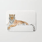 Tiger in a Bathtub, Tiger Taking a Bath, Tiger Bathing, Whimsy Animal Art Print By Synplus Bath Mat Gallery Image 1