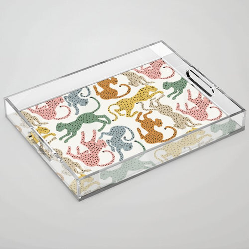 Rainbow Cheetah Acrylic Tray
