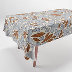 Four-leaf Flower Pattern / Grey & Brown Tablecloth Gallery Image 1