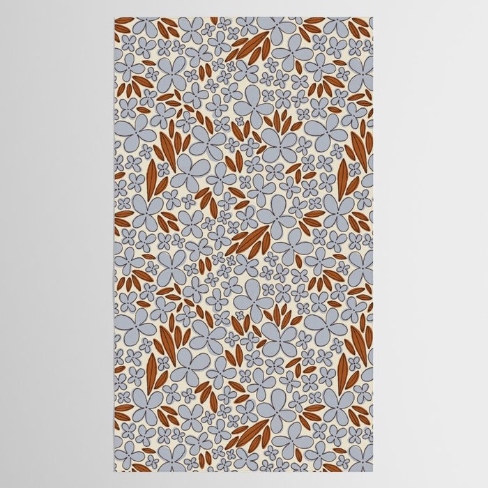 Four-leaf Flower Pattern / Grey & Brown Tablecloth Gallery Image 2