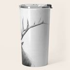 Bull Elk  Black and White Wildlife Photography Travel Mug Gallery Image 2