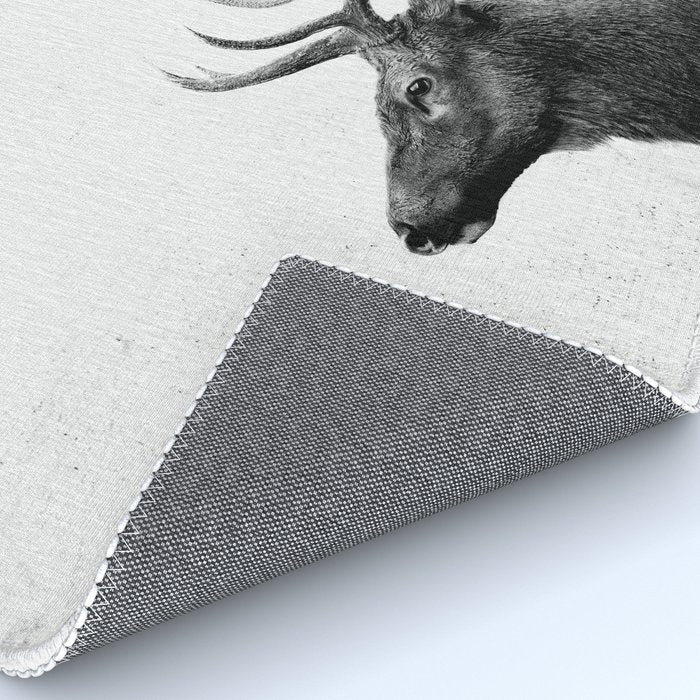 Bull Elk  Black and White Wildlife Photography Rug Gallery Image 4