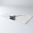 Bull Elk  Black and White Wildlife Photography Rug Gallery Image 3