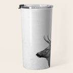 Bull Elk  Black and White Wildlife Photography Travel Mug Gallery Image 3