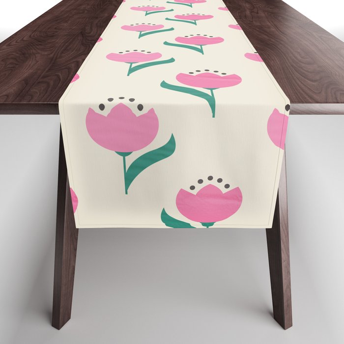 Vintage Pink Fabric Tulips  Table Runner Gallery Image 1