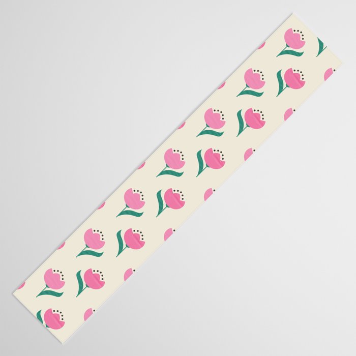 Vintage Pink Fabric Tulips  Table Runner Gallery Image 3