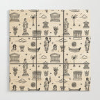 Black and white ancient greek statue pattern Wood Wall Art Gallery Image 1