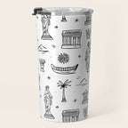 Black and white ancient greek statue pattern Travel Mug Gallery Image 3