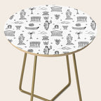 Black and white ancient greek statue pattern Side Table Gallery Image 2