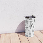 Black and white ancient greek statue pattern Travel Mug Gallery Image 4