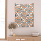 Tangerine Lattice Dreams Wall Tapestry Gallery Image 2