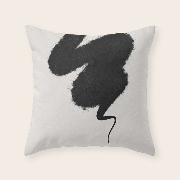 Black Brushstroke Throw Pillow Gallery Image 1