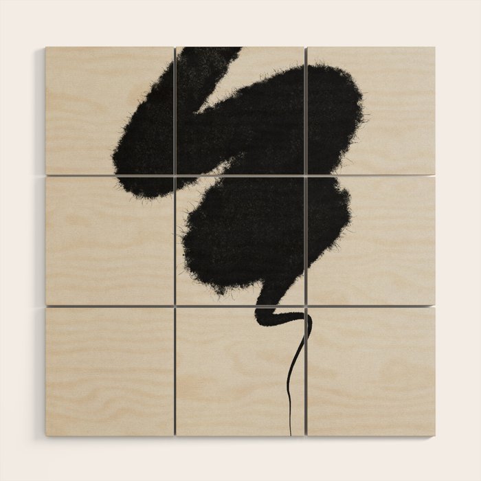 Black Brushstroke Wood Wall Art Gallery Image 1