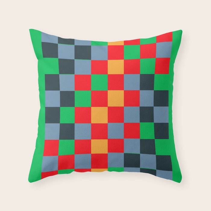 Colorful Checkerboard 2 Throw Pillow Gallery Image 6