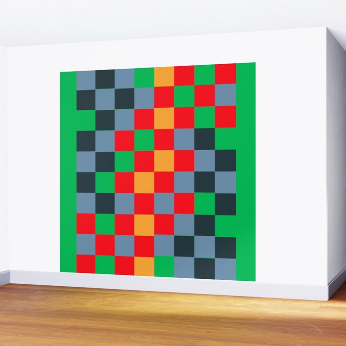 Colorful Checkerboard 2 Wall Mural Gallery Image 2