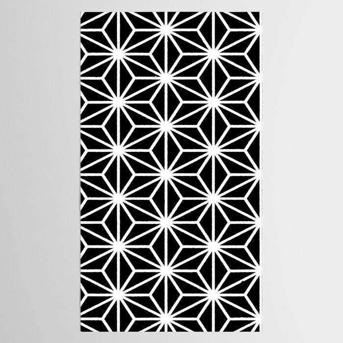 Geometric abstract modern black white stripes Tablecloth Gallery Image 2
