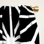Geometric abstract modern black white stripes Window Curtain Gallery Image 2
