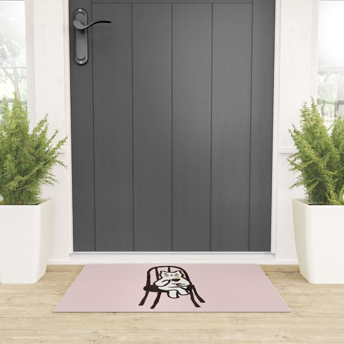 Tea time with cat Welcome Mat Gallery Image 3