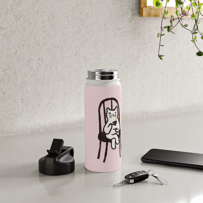 Tea time with cat Water Bottle Gallery Image 4