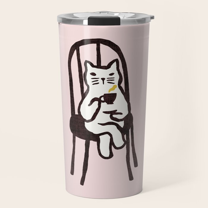 Tea time with cat Travel Mug Gallery Image 1