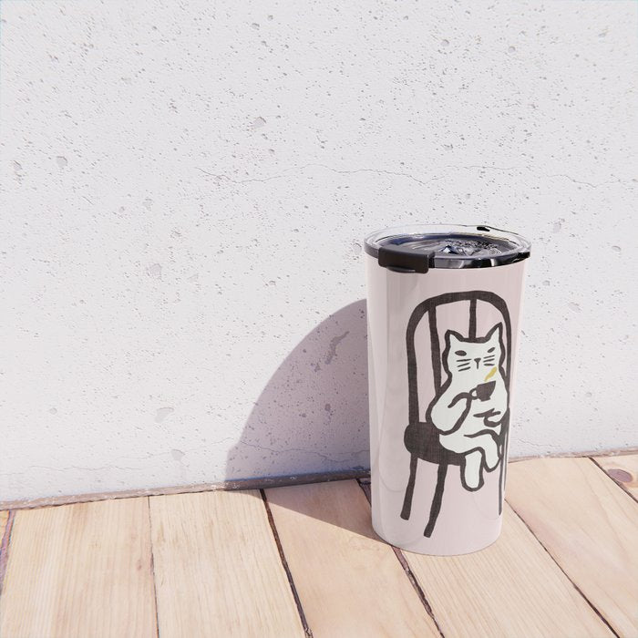 Tea time with cat Travel Mug Gallery Image 4