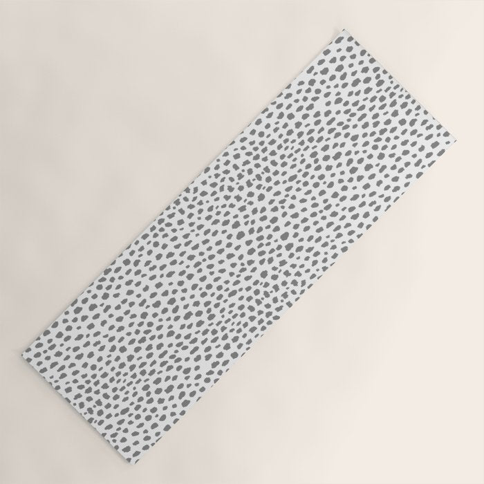 Gray Dalmatian Spots (gray/white) Yoga Mat Gallery Image 1