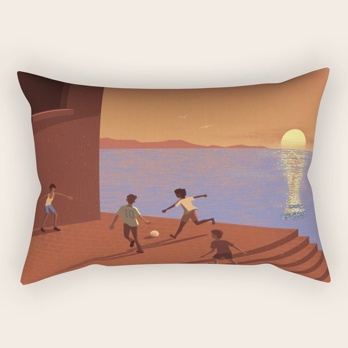 Dreaming Football Rectangular Pillow Gallery Image 2
