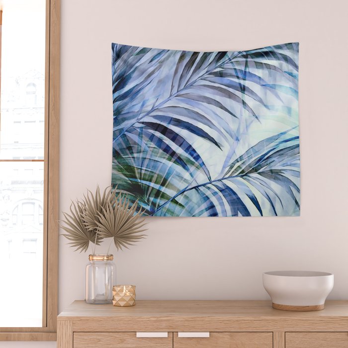 Tropical Wanderlust Palm Leaf Layers Wall Tapestry Gallery Image 2
