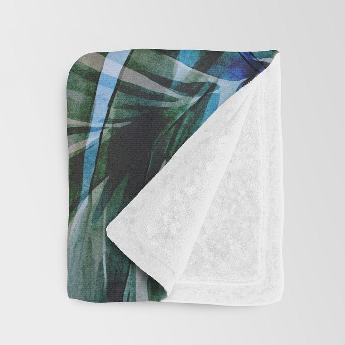 Tropical Wanderlust Palm Leaf Layers Throw Blanket Gallery Image 3