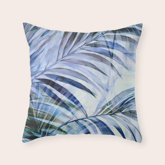 Tropical Wanderlust Palm Leaf Layers Throw Pillow Gallery Image 6