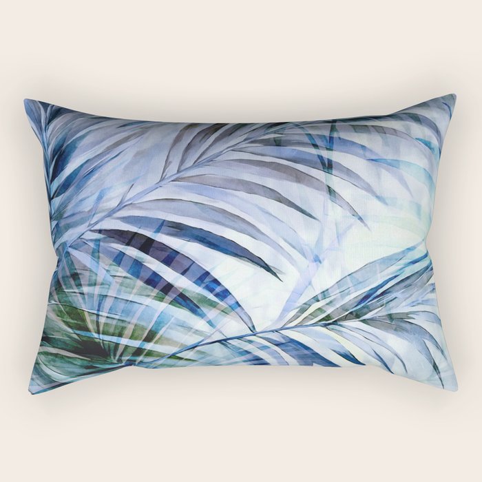 Tropical Wanderlust Palm Leaf Layers Rectangular Pillow Gallery Image 1