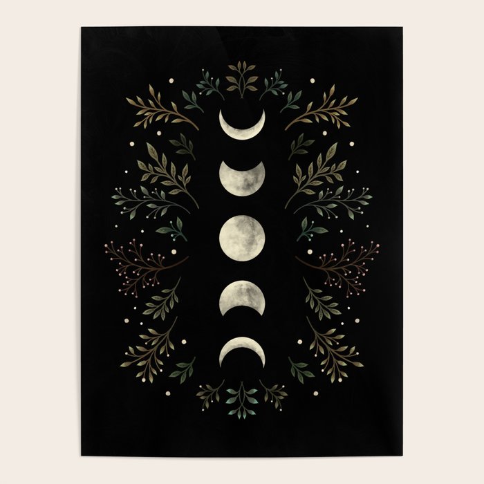 Moonlight Garden - Olive Green Poster Gallery Image 1