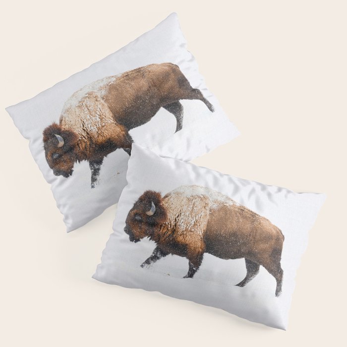 Buffalo In The Snow Pillow Sham Gallery Image 3