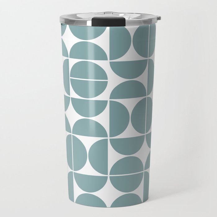 Mid Century Modern Geometric 04 Glass Blue Travel Mug Gallery Image 1
