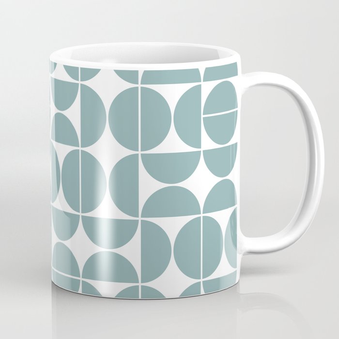 Mid Century Modern Geometric 04 Glass Blue Coffee Mug Gallery Image 1