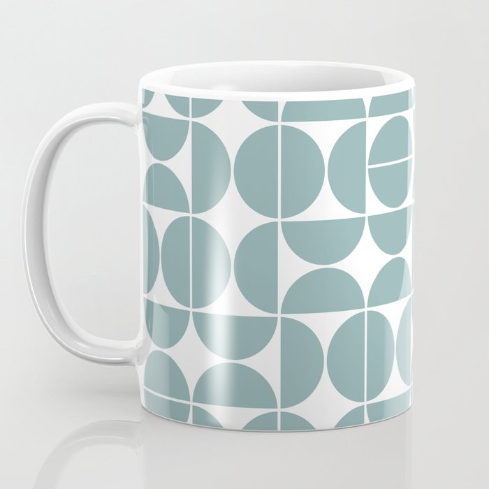 Mid Century Modern Geometric 04 Glass Blue Coffee Mug Gallery Image 3