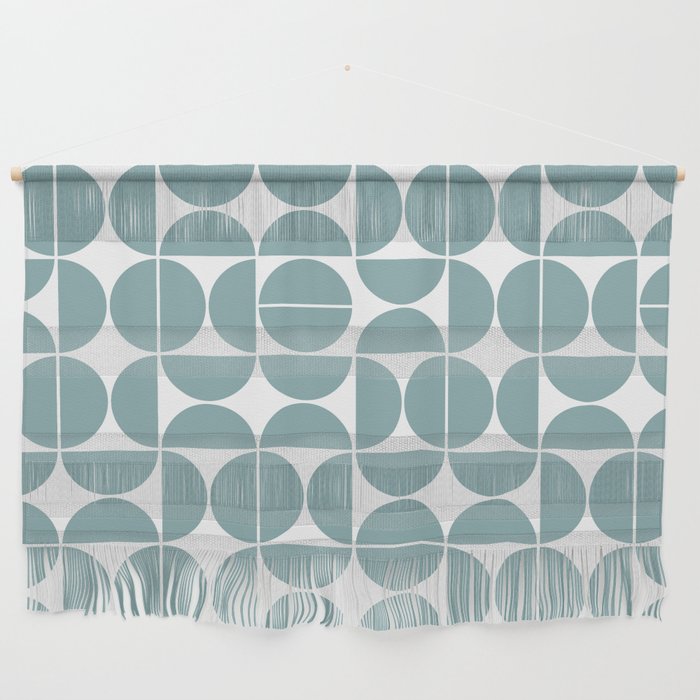 Mid Century Modern Geometric 04 Glass Blue Wall Hanging Gallery Image 1