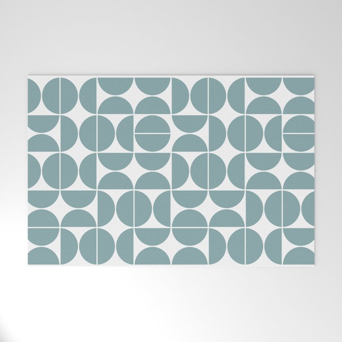 Mid Century Modern Geometric 04 Glass Blue Welcome Mat Gallery Image 1