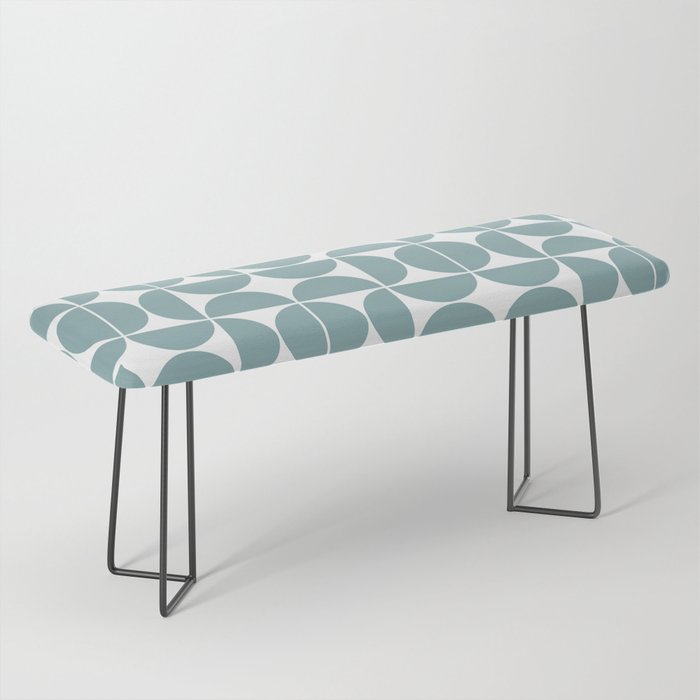 Mid Century Modern Geometric 04 Glass Blue Bench Gallery Image 1