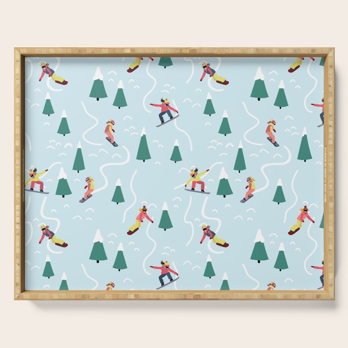 Snowboarding Girls Serving Tray Gallery Image 1