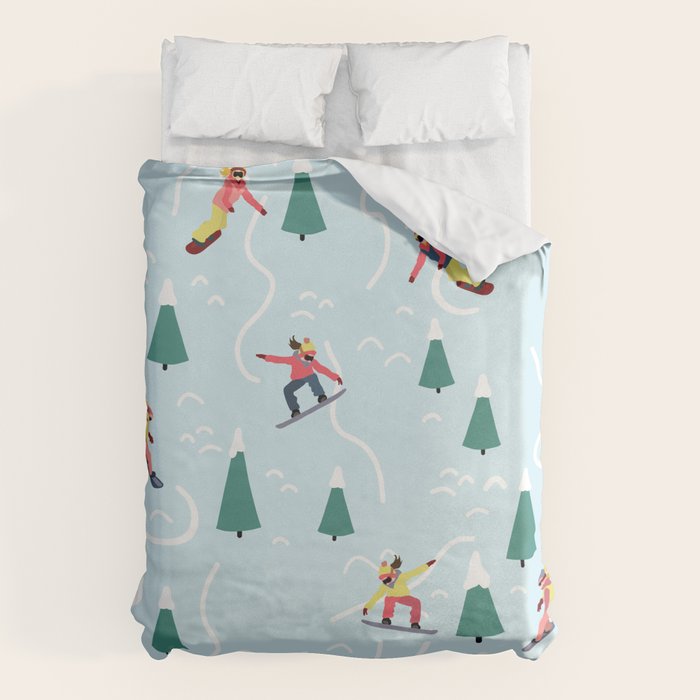Snowboarding Girls Duvet Cover Gallery Image 1