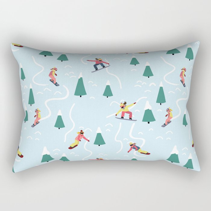 Snowboarding Girls Rectangular Pillow Gallery Image 1