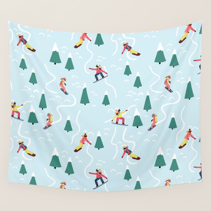 Snowboarding Girls Wall Tapestry Gallery Image 4