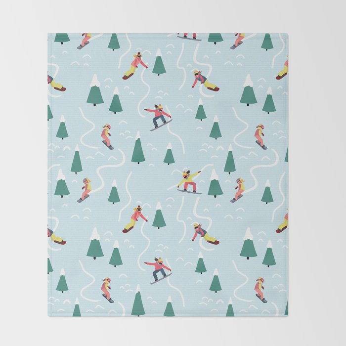 Snowboarding Girls Throw Blanket Gallery Image 2