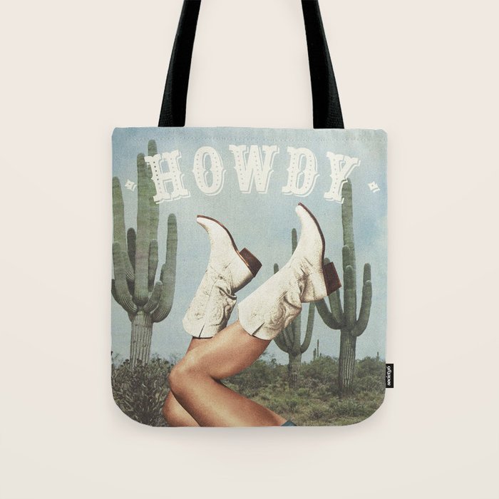 These Boots - Howdy Cactus Tote Bag Gallery Image 1