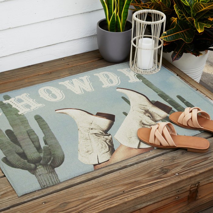 These Boots - Howdy Cactus Outdoor Rug Gallery Image 2