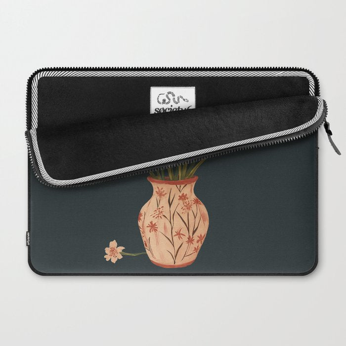 Blush Blooms in Painted Vase Laptop Sleeve Gallery Image 2