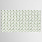 Rustic scallop floral block print - sage green pattern Tablecloth Gallery Image 2