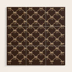 Bows and Ribbons Pattern LXIII Mocha Brown Wood Wall Art Gallery Image 1